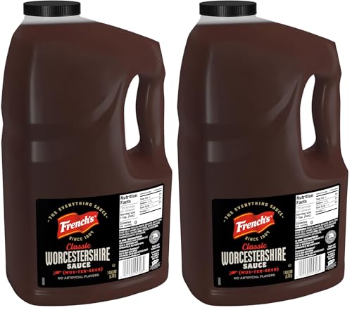 French's Worcestershire Sauce, 1 gal - One Gallon Container of Gluten-Free Worcestershire Sauce, Perfect as Meat Tenderizer, Marinades, Sauces and More (Pack of 2)