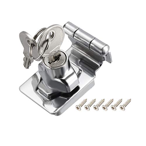 Image of uxcell Keyed Hasp Lock 54mm Twist Knob Keyed Locking Hasp for Door Cabinet Keyed Different