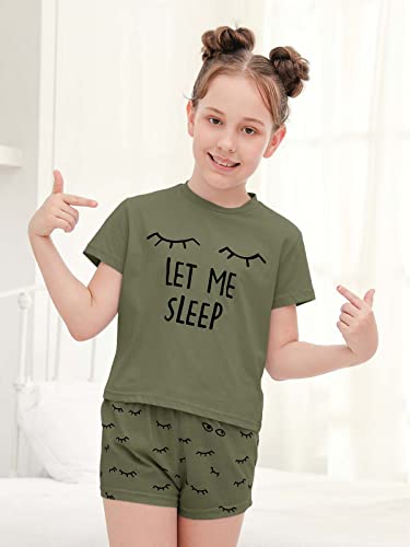 Image of Kingdenergy Girls Summer Cute Print Shorts Set T-Shirt and Short Pant 2 Piece Outfits Clothing Sets