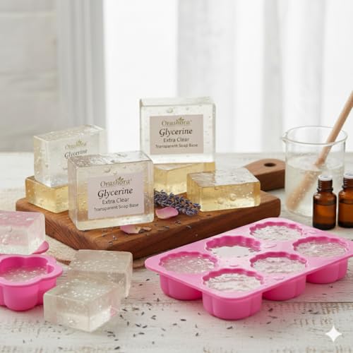 Image of Karan Herbs Melt and Pour Transparent /Clear Glycerine Soap Base - No Paraben, SLS, SLES & Alcohol Free (5KG)