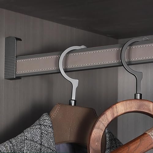 Riel portátil para armario con tira antideslizante, barra resistente para colgar ropa para barra de armario, multiuso, organizador de ropa, 60 cm (23 5/8 pulgadas)