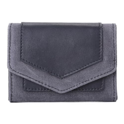 Sac de ramassage en toile et cuir de vachette, portefeuille multifonction noir