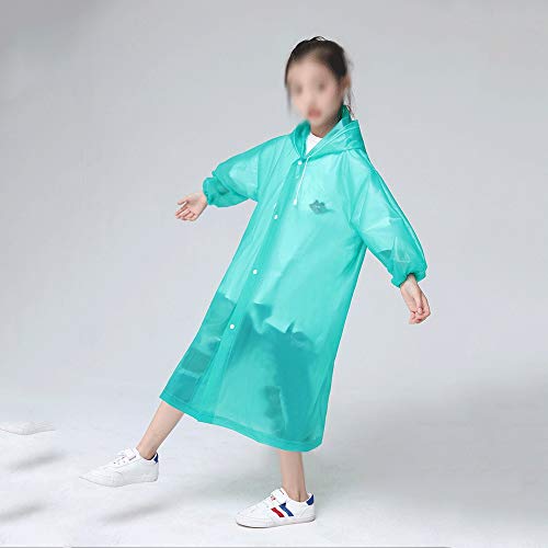 Fashion EVA Children Green Raincoat Thickened Waterproof Rain Coat Kids Clear Transparent Tour Waterproof Rainwear Suit2