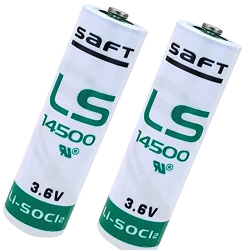 BAOBUTE (2-Pack) LS14500 3.6V Lithium Battery 2600mAh for SAFT LS 14500 Battery Applied for Special Testing Electronic Equipment and Other Fields