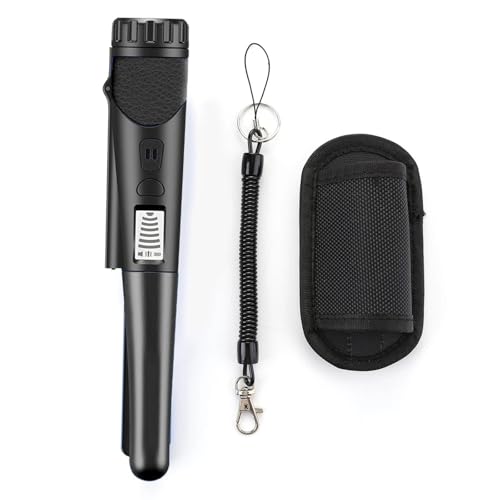 Detectores de metales, detector de metales de mano detector de oro impermeable con indicador de alta sensibilidad del tesoro Pinpointing Finder sonda con pantalla LCD (Nero)