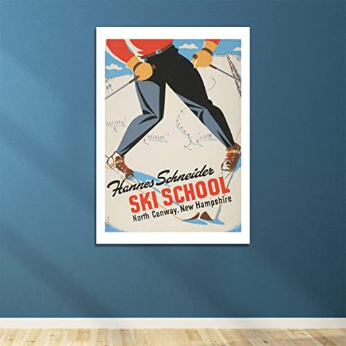 Poster de ski North Conway extra large affiche encadrée mat d'archivage - 4