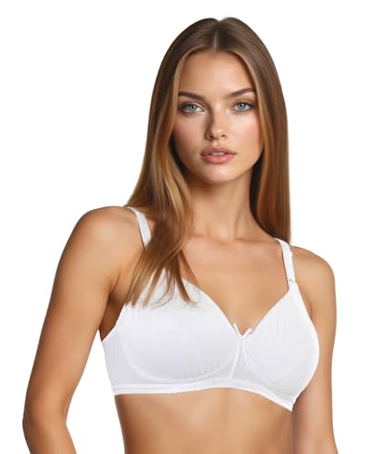 Image of Bestform 5006248 Striped Wireless Cotton Bra with Lightly-Lined Cups