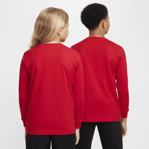 Nike Sportswear Big Kids' Long-Sleeve T-Shirt (University Red, FZ4946-657)2