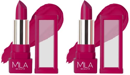Image of MILA BEAUTE Matte Lipstick | Highly Pigmented & Lightweight Formula | Matte Finish | Gives Full Coverage | Shade - (Pack of 2)