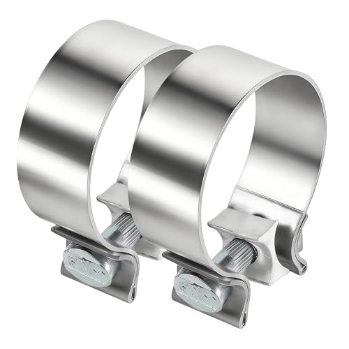 3 Inch Exhaust Clamp - Narrow Band Muffler Clamp Stainless Steel Fit for 3 OD Exhaust Pipes Mufflers Catalytic Converters 2PCS