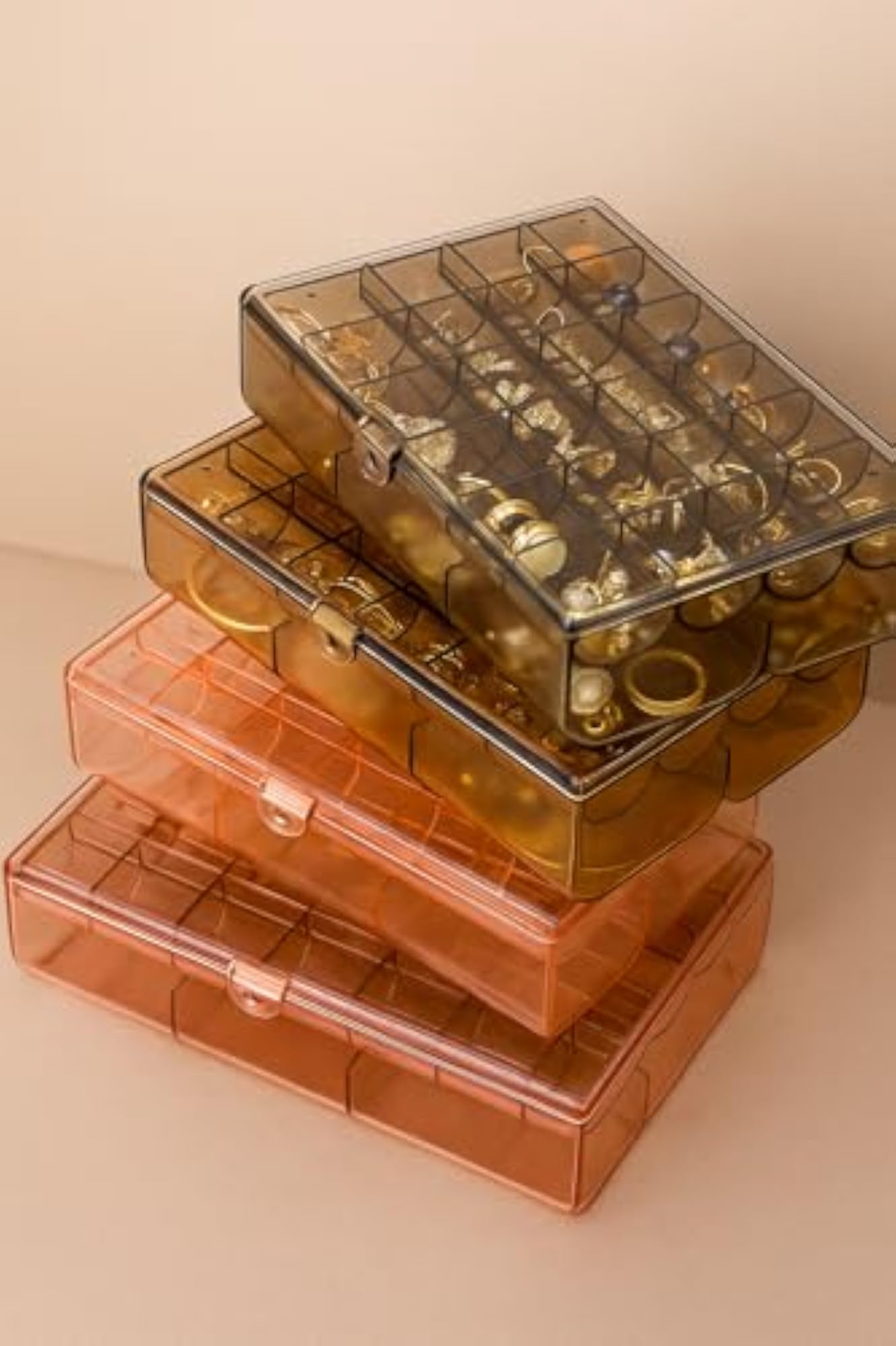 2-Layer Acrylic Jewellery Storage Box with Lid, Portable Organizer