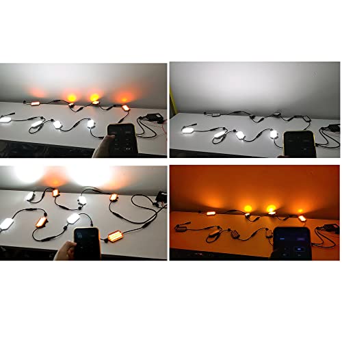 Nbwdy 8Pcs White Amber Led Strobe Rock Light Kit App Rf Remote Control Waterproof Emergency Warning Flash Aceent Underglow Wheel Well Side Marker Lights For Truck Car Atv Rzr Suv Golf Cart Pickup #TOP4