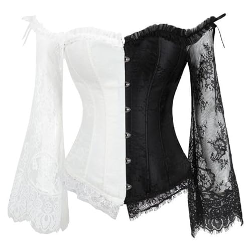 Corset victorien haut de gamme manches longues et bustier noué