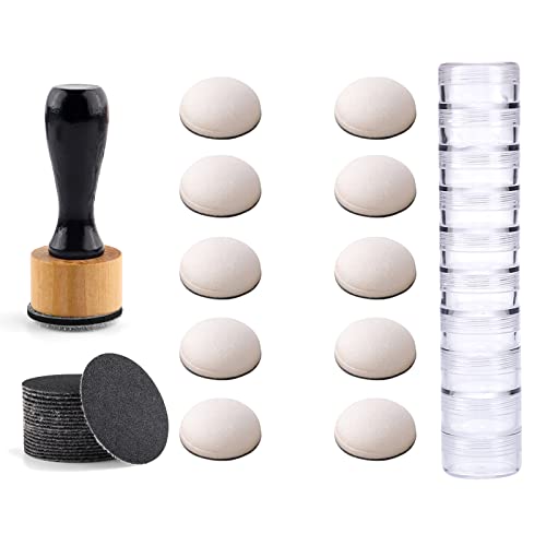 Briartw 43 PCS,Mini Ink Blending Tool,12pcs Domed Foams,20pcs Sanding Disks and 10pcs Round Stackable Jars Set,Medium-Grit Sandpaper Provides The Ideal Friction to Work On Cardstock