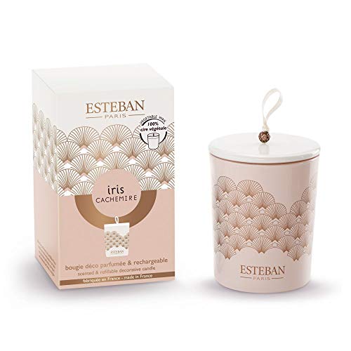 ESTEBAN - Bougie décorative parfumée Rechargeable Iris Cachemire