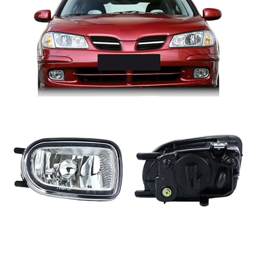 Front Bumper Fog Light Kit Assembly Compatible With Nissan Almera Sunny 2000-2004, Left Right Pair OE Replacement Fog Lamp