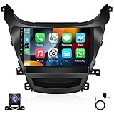 2+32G Android 11 Car Stereo for Hyundai Elantra 2014 2015 2016 with Apple Carplay Android Auto 9 inch Touch Screen Radio Head Unit Support FM RDS HiFi Bluetooth WiFi GPS + AHD Backup Camera & MIC