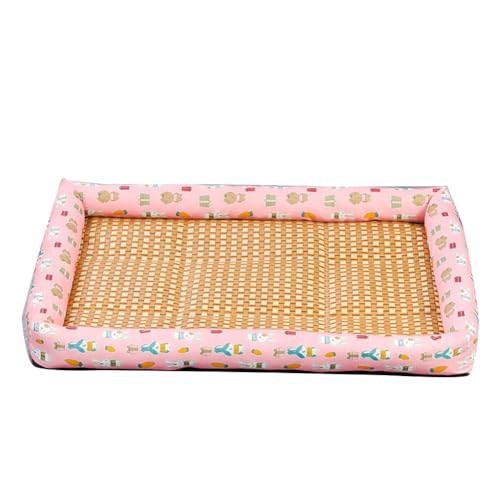 YOUCAI Antiscivolo Cuscino Traspirante per dormire Tappetino rinfrescante in rattan per gatti e cani Materasso Tappeto per cuccioli cuccia refrigerante per Cani Cuccia Lettino Pinktu