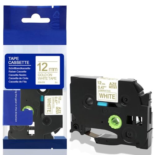 xv^[p12mm݊xe[vTZE631 TZE231 TZE131 PTH110 PTP710BT PTD200 PTD210 PTH100}Vƌ݊̂(Gold on White)