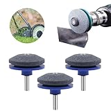 Surlveia Lawnmower Blade Sharpener, 2025 New Mower Blade Sharpener, Quality Double Layer Corundum Lawn Mower Blade Sharpener, Lawnmower Dull Blade Sharpener for Any Power Hand Drill (3Pcs-Blue)