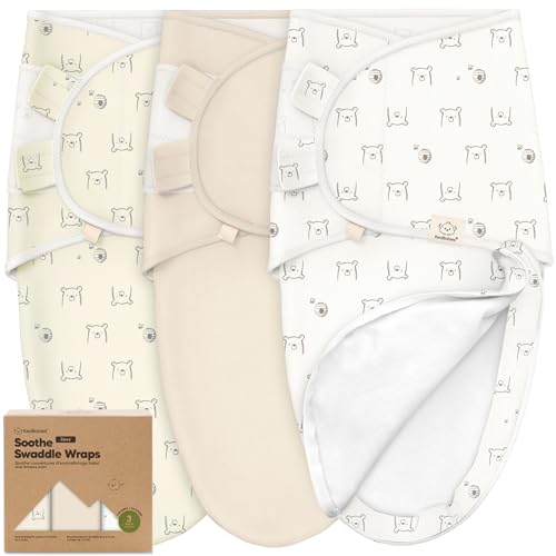 Image of Baby Swaddle Sleep Sacks with Zipper - 3-Pack Swaddles for Newborns 0-3 Months, Infant, Baby Girls, Boys, Soft & Durable Newborn Sleep Sack, Easy Diaper Change Swaddling Blanket (Bumble Bear)