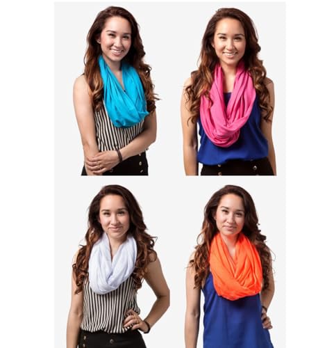 Fashion Solid Versatile Infinity Circle Loop Scarves Lightweight Silk Scarf4