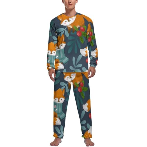 Pyjama homme Feuilles De Renard pour vos soirées détente en haut manche longue et pantalon