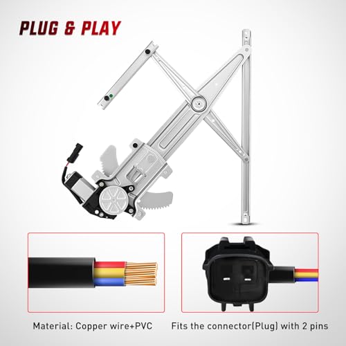 Image of Nilight Front Driver Window Regulator with Motor, Compatible with Chevy Colorado /GMC Canyon 2004 2005 2006 2007 2008 2009 2010 2011 2012, Power Window Lift Motor Assembly, OE Replacement, 741-014