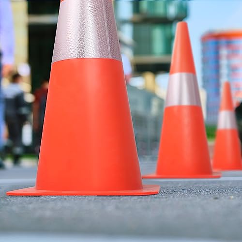 Cônes pour exercices de conduite et auto-école | Plots orange de 45,7 cm réfléchissants