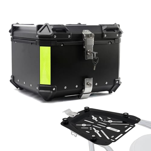 Coffre en aluminium pour moto de 45L, top case robuste et haut de gamme verrouillable