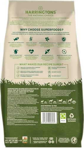 Harringtons Superfoods Complete Grain Free Hypoallergenic Salmon with Veg Dry Adult Dog Food 1.7kg (Pack of 4) - Made with All Natural Ingredients - 3