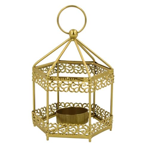 Candelador Metal Colgante Elegante Pilar Hierro Hexagonal Candelada Velas Mano para Bodas Y Reuniones