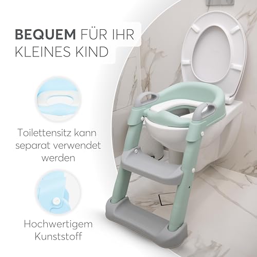 KikkaBoo Toilettensitz für Kinder mit Treppe LEA, Toilettentrainer, Zusammenklappbar & einstellbar, anatomischer Aufbau, Weiche… – Ansicht 4