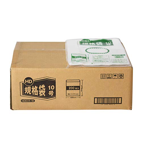 伊藤忠リーテイルリンク 紐無しHD規格袋 0.009mm 10号 200枚入x50パック