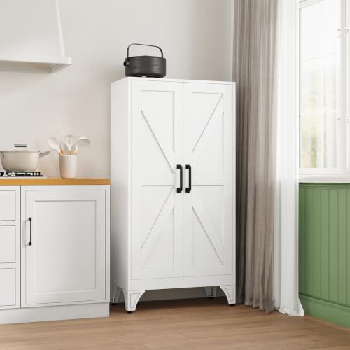 Image of Letaya Metal Storage Cabinet,Small White Kitchen Pantry,for Bathroom /Garage