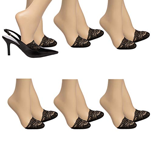 Easy Spirit (6 Pack) Toe Cover Womens Socks Nylon Lace No Show Socks