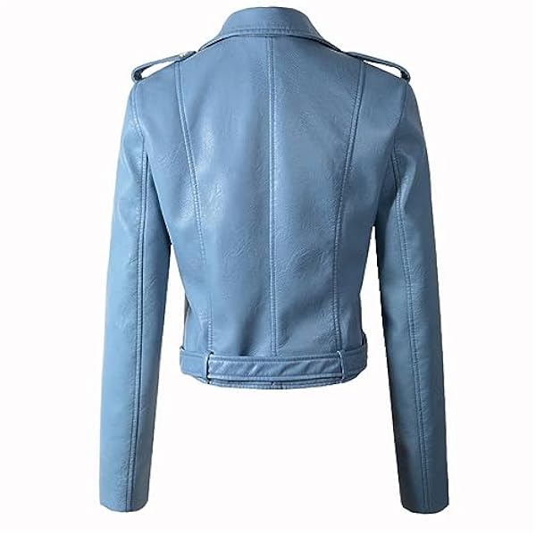 Adhdyuud Vrouwen Casual PU Lederen Jas Turn-Down Kraag Rits Winddicht Waterdichte Motorjassen Jas