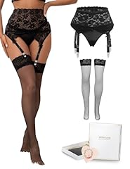 2-black Garter Belt + Stockings + Box