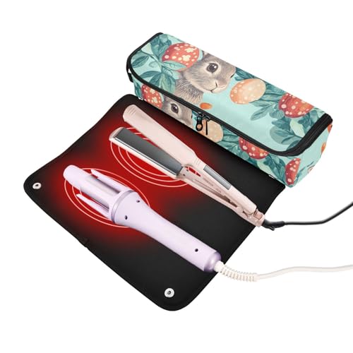 Organizador 2 en 1 para Herramientas de Cabello con Almohadilla Resistente al Calor y Bolsa para Viaje, para Planchas de Pelo, Rizador y Secador miniatura 2