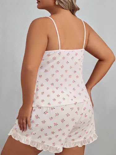 Image of SOLY HUX Women's Plus Size Pajama Set Cute Cartoon Print Sleepwear