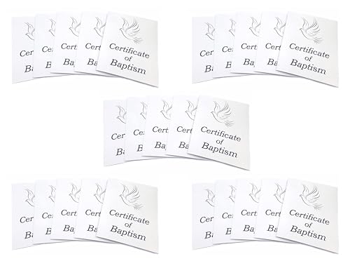 Baptism Certificates for Church Certificate of Baptism with Envelopes (25)