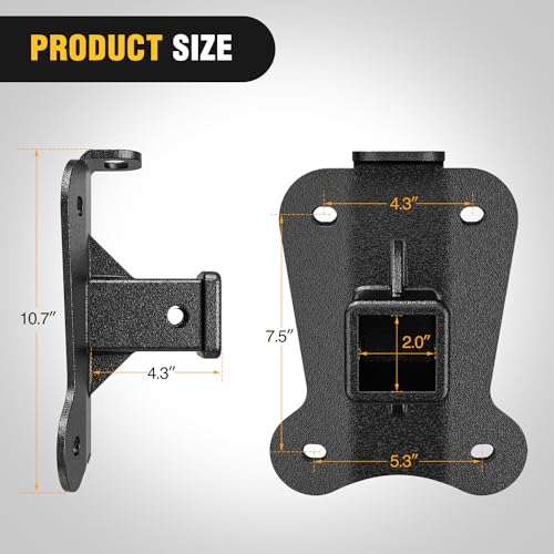Image of Nilight 2 Inch Rear Bumper Tow Trailer Hitch Receiver Kit Compatible for 2022 2023 2024 2025 2026 Polaris RZR Pro R|Polaris RZR Pro R 4