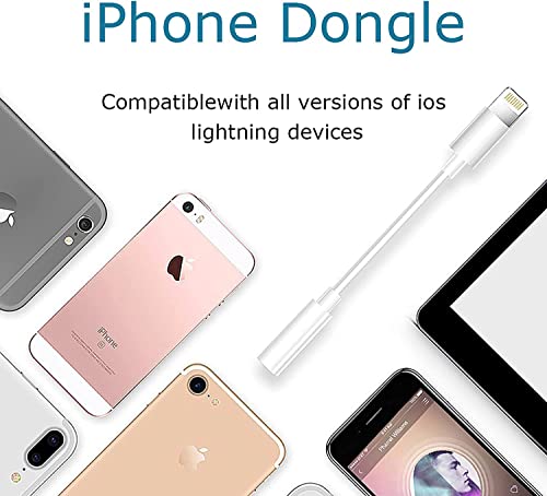 Image of [Apple MFi Certified] Apple Lightning to 3.5 mm Headphone Jack Adapter, 2 Pack iPhone 3.5mm Headphone Aux Audio Converter Dongle Adapter Compatible for iPhone 14 13 12 11 Pro Max XS XR X 8 7 6