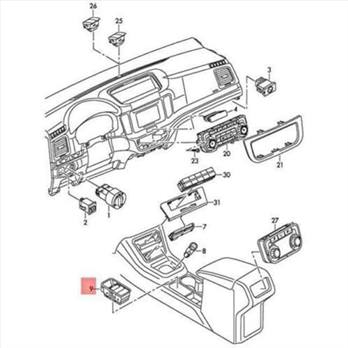 Botón Auto Hold coche VW Tiguan 2008-2014 interruptor electrónico 6