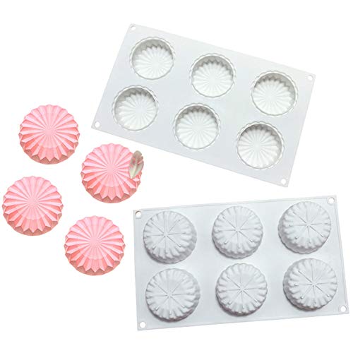 DUBENS 6 Hohlraum Mousse Silikon Kuchen Form 3D Pan Runde Origami Kuchen Form Dekorieren Werkzeuge Mousse Machen Dessert Pan Zubehör Backformen Cover
