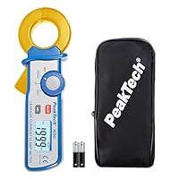PeakTech P 1636 – Strommesszange für Leckstrommessung mit 2000 Counts und Auflösung bis 100 µA – Leckstromzange mit LCD-Display und Data -Hold Funktion – Für AC bis 200 A / 600 V – CAT II