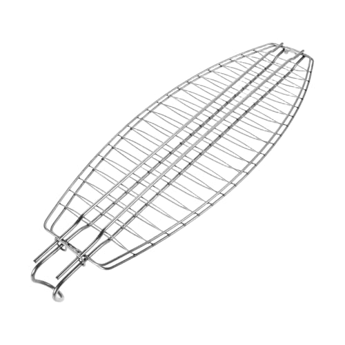 BESPORTBLE Stainless Steel Fish Grill Basket Portable Detachable Bbq Grate for Outdoor Cooking Fish Grilling Tool Cooking Area for Camping and Picnics