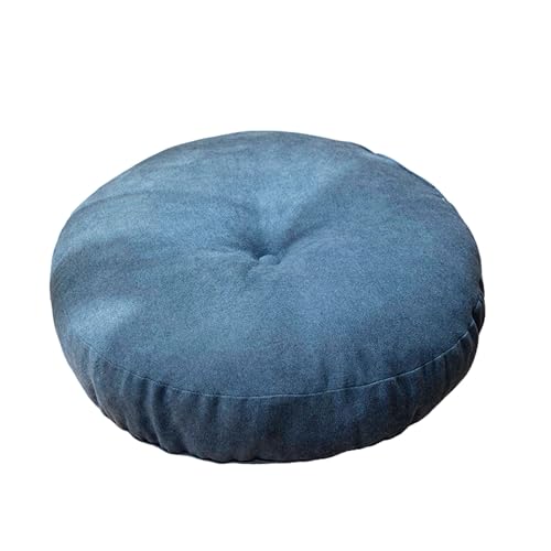 Genérico cojín de Asiento Redondo Grande para Adultos, cojín de Suelo Afelpado Acolchado, Adecuado para alfombras de Tatami de salón, Azul Marino, (1 Pieza) (E 42cm/16.5inch)