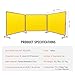 Happybuy Professional Welding Screen with Frame, 6' x 8', 3-Panel. Flame-Resistant Vinyl Protection Screen on 12 Swivel Wheels (6 Lockable). Moveable for Workshop, Yellow