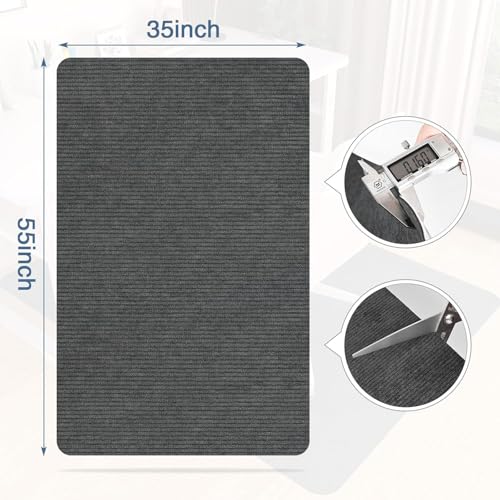 Image of Desk Chair Mat for Hardwood Floor Corduroy Surface 55 inchx35 inch Office Chair Mat for Rolling Chairs,Large Anti-Slip Backing Under Desk Low-Pile Office Rug Floor Mat for Office /Home